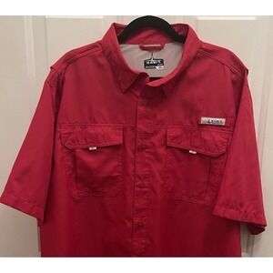 Habit Red Performance Fishing Shirt Vented Pocket UPF40+ Mens XL